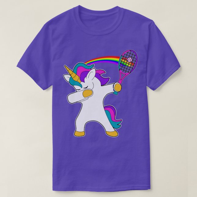 Dab Dabbing Tennis Unicorn Gift Tennis Player gift T-Shirt (Design Front)