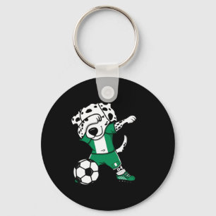Dab Dalmatian Nigeria Soccer Fans Jersey Nigerian Key Ring
