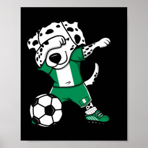 Dab Dalmatian Nigeria Soccer Fans Jersey Nigerian  Poster