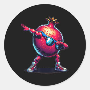 Dab Dance Pomegranate Funny Dancing Dabbing Fruit Classic Round Sticker