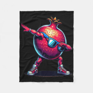 Dab Dance Pomegranate Funny Dancing Dabbing Fruit Fleece Blanket