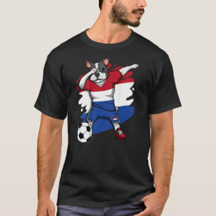 Dab French Bulldog Netherlands Soccer Fans Jersey  T-Shirt