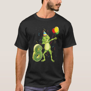 Dab Frog 8th Birthday Eight 8 Years Old Bday Kids T-Shirt