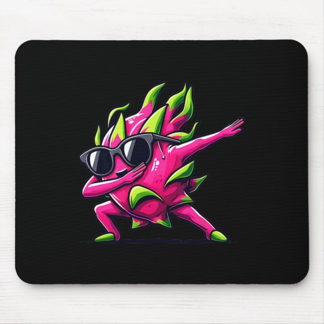 Dab Fruit Dancing Dabbing Dragon Fruit Meme  Mouse Mat (Front)