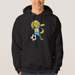 Dab Golden Retriever Argentina Soccer Fan Jersey F Hoodie