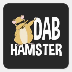 Dab Hamster Funny Cute Dabbing Animal Dance Square Sticker