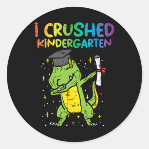Dab I Crushed Kindergarten Last Day Graduation Boy Classic Round Sticker