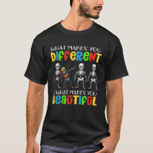 Dab Skeleton Autism Awareness Puzzle Piece Autism T-Shirt