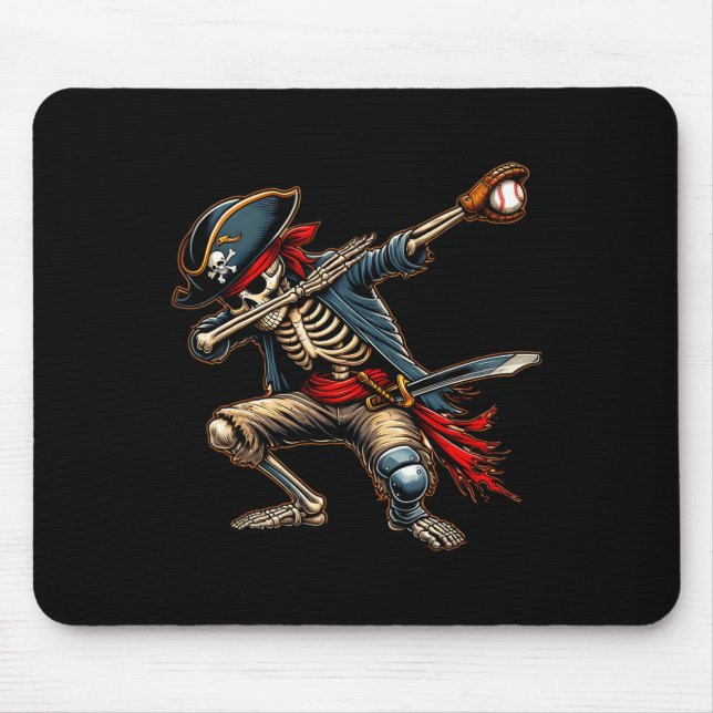 Dab Skeleton Dabbing Skeleton Pirate Baseball  Mouse Mat (Front)