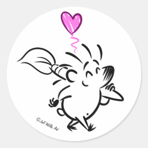 DAB the ARTIST HEDGEHOG Classic Round Sticker