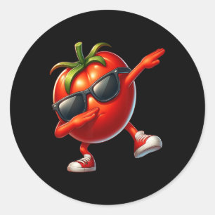 Dab Tomato Dancing Dabbing Tomato Fruit  Classic Round Sticker