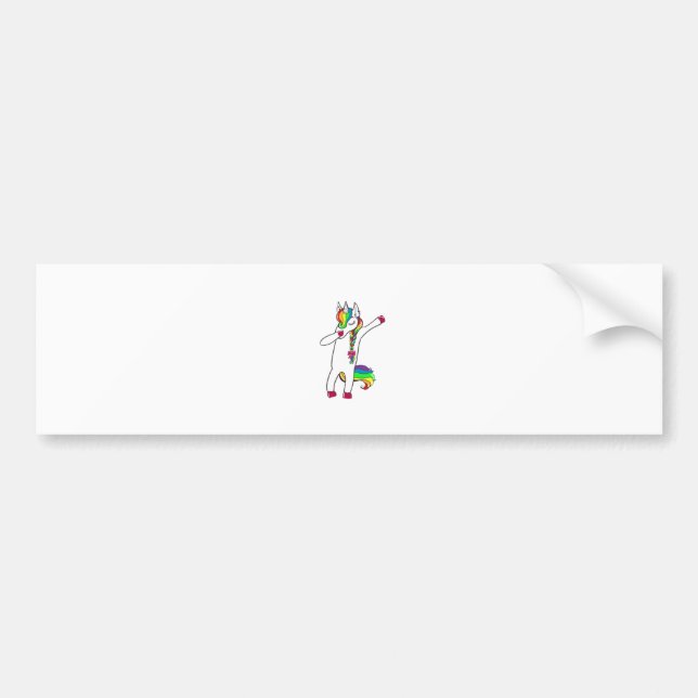 Dab unicorn bumper sticker (Front)