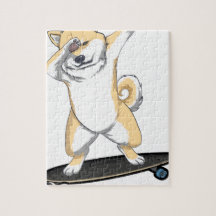 Dabbinbg Shiba Inu on Skateboard Coffee Mug