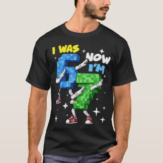 Dabbing 67 Chequered I Was 6 Now I'M 7 Funny T-Shirt