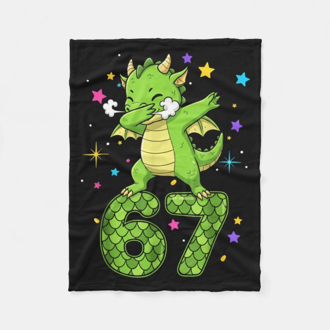 Dabbing 67 Dragon 67 Funny Six Seven Gen Z Slang M Fleece Blanket (Front)