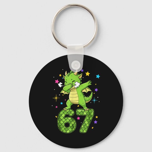 Dabbing 67 Dragon 67 Funny Six Seven Gen Z Slang M Key Ring (Front)