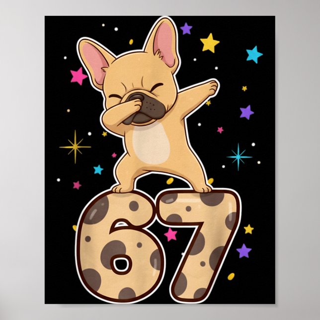 Dabbing 67 French Bulldog 67 Dog Funny Six Seven M Poster (Front)