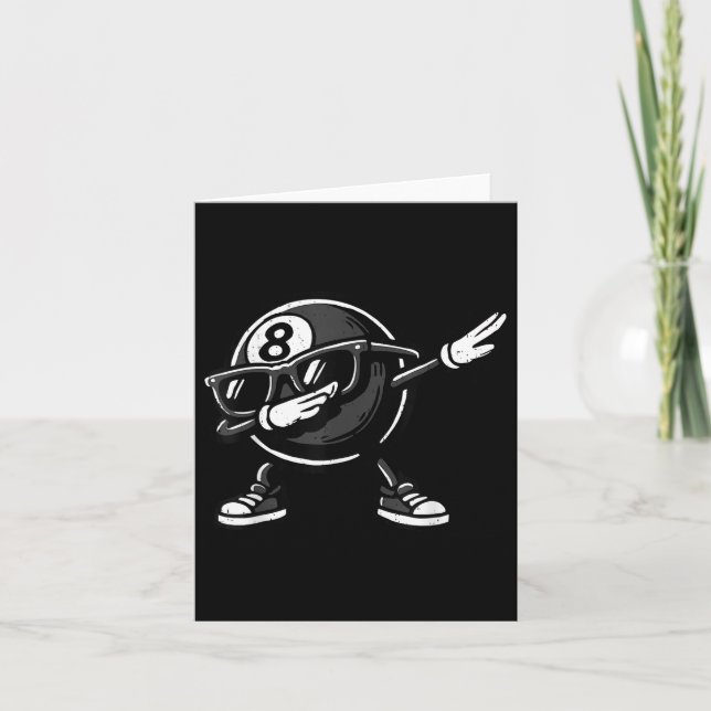 Dabbing 8 Ball Billiard Funny Ol Player Dab Dance  Card (Front)