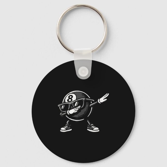 Dabbing 8 Ball Billiard Funny Ol Player Dab Dance  Key Ring (Front)