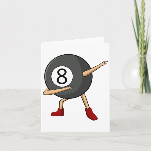 Dabbing 8 Ll Pool Billiards Player Boy  Card (Front)