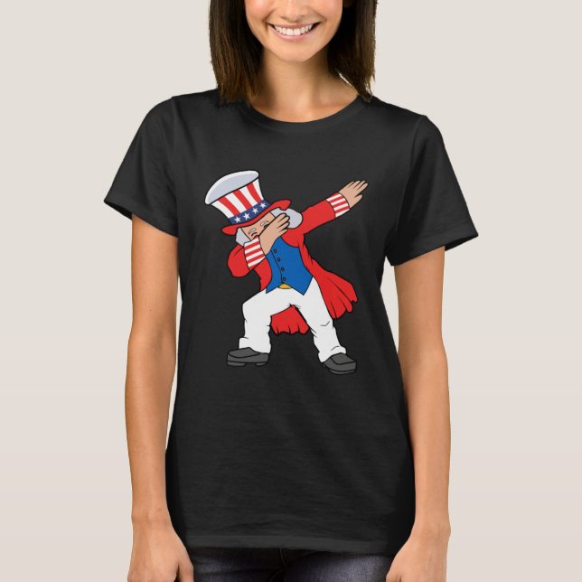 Dabbing Abraham Abe Lincoln Patriotic 4th Of July  T-Shirt (Front)