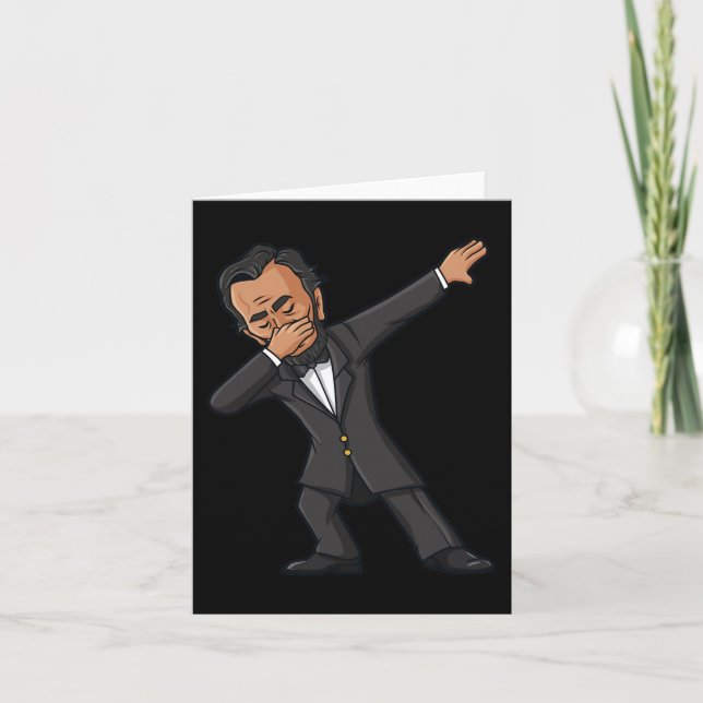 Dabbing Abraham Lincoln 4th of July Abe Dab Boys G Card (Front)