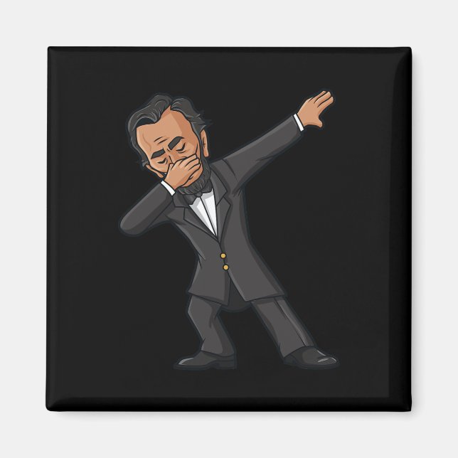 Dabbing Abraham Lincoln 4th of July Abe Dab Boys G Magnet (Front)