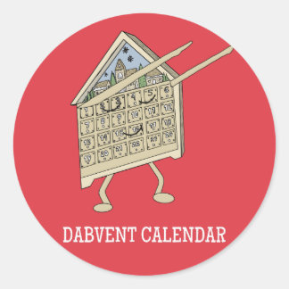 Dabbing Advent Calendar Funny Christian Religious Classic Round Sticker