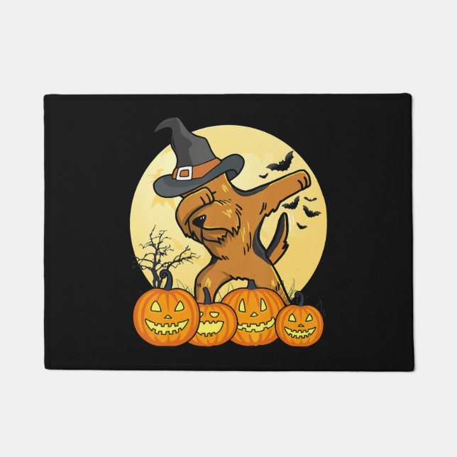 Dabbing Airedale Terrier Funny Dog Halloween Gift Doormat (Front)