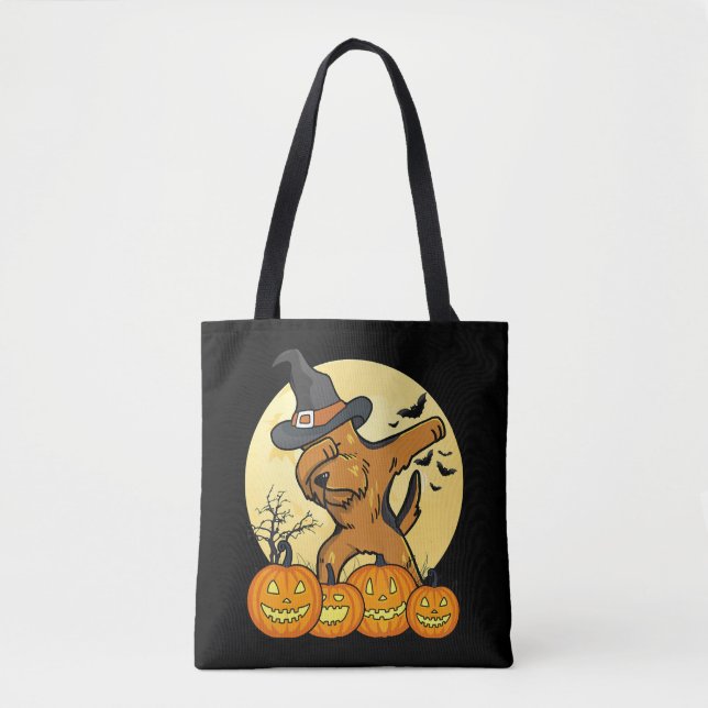 Dabbing Airedale Terrier Funny Dog Halloween Gift Tote Bag (Front)