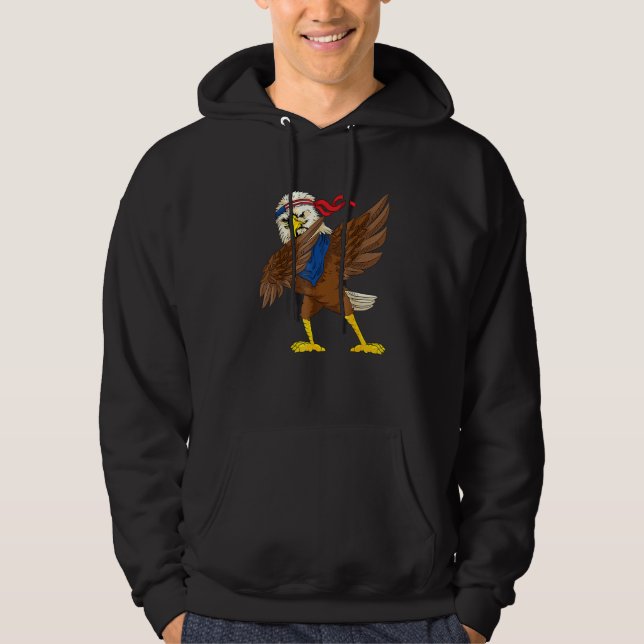Dabbing American Bald Eagle 4th Of July Dab Boys G Hoodie (Front)