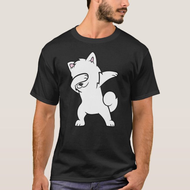 Dabbing American Eskimo Dog Funny American Eskimo  T-Shirt (Front)