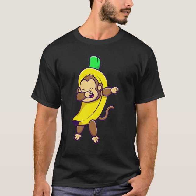 Dabbing Ape - Monkey in banana costume T-Shirt (Front)