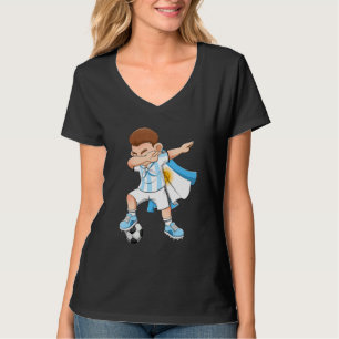 Dabbing Argentina Boy Argentina Football Flag Kids T-Shirt