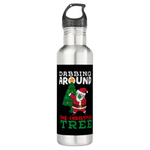 Dabbing Around the Christmas Drawing Cartoon 710 Ml Water Bottle