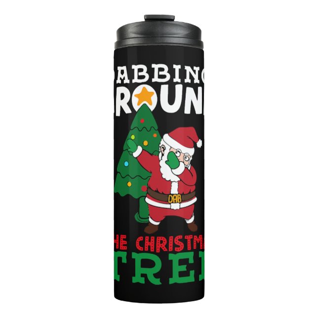 Dabbing Around the Christmas Drawing Cartoon Thermal Tumbler (Front)