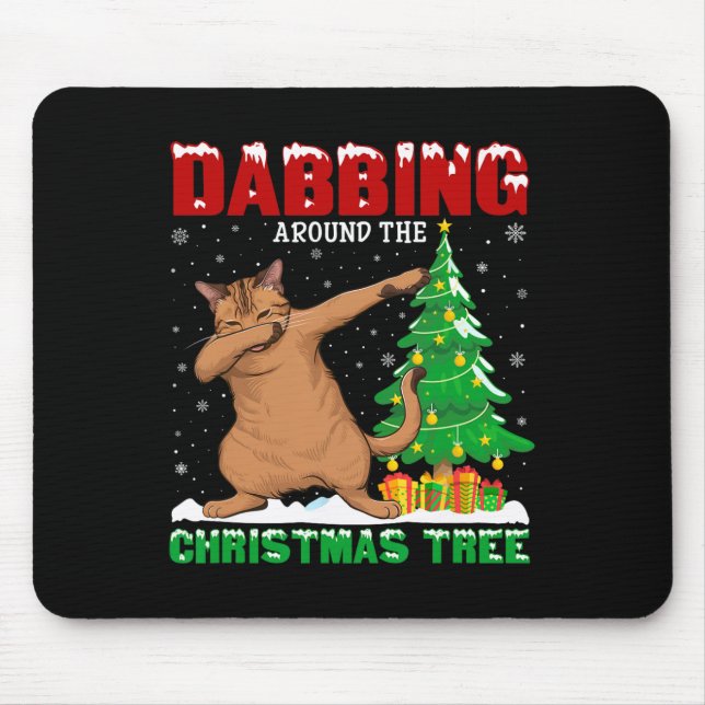 Dabbing Around The Christmas Tree A  Mouse Mat (Front)