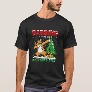 Dabbing Around the Christmas Tree Bengal Tiger Xma T-Shirt