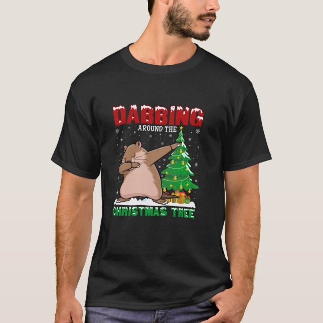 Dabbing Around the Christmas Tree Gopher Xmas Cost T-Shirt (Front)