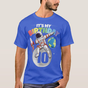 Dabbing Astronaut 10th Birthday Boy Girl 10 Years  T-Shirt