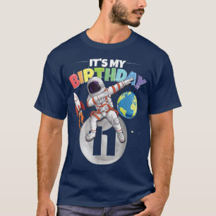 Dabbing Astronaut 11st Birthday Boy Girl 11 Years  T-Shirt