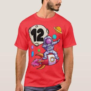 Dabbing Astronaut 12 Yrs Old Birthday Boy 12th Bir T-Shirt