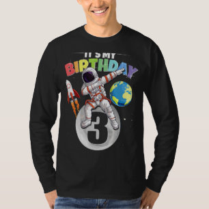 Dabbing Astronaut 3rd Birthday Boy Girl 3 Years 20 T-Shirt