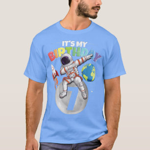 Dabbing Astronaut 7th Birthday Boy Girl 7 Years 20 T-Shirt