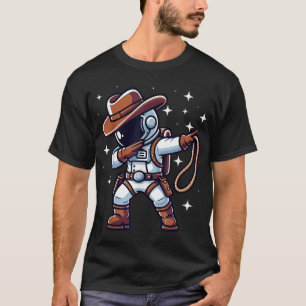 Dabbing Astronaut Cowboy Space Halloween  T-Shirt