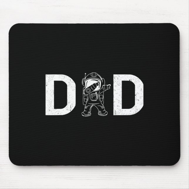 Dabbing Astronaut Daddy Dad Outer Space Planet Fat Mouse Mat (Front)