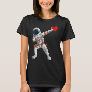 Dabbing Astronaut Heart Valentines Day Funny Kids  T-Shirt