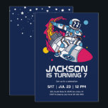 Dabbing Astronaut Outer Space Rocket Kids Birthday Invitation<br><div class="desc">Cute design for kids,  boys or girls who love astronaut,  outer space,  rocket,  universe,  planets,  stars and galaxy. Perfect for space theme birthday party. You can customise the wording to fit other occasions.</div>