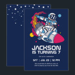 Dabbing Astronaut Outer Space Rocket Kids Birthday Invitation<br><div class="desc">Cute design for kids,  boys or girls who love astronaut,  outer space,  rocket,  universe,  planets,  stars and galaxy. Perfect for space theme birthday party. You can customise the wording to fit other occasions.</div>