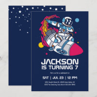 Dabbing Astronaut Outer Space Rocket Kids Birthday